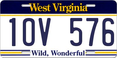 WV license plate 1OV576