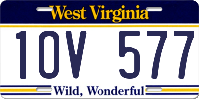 WV license plate 1OV577