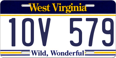 WV license plate 1OV579