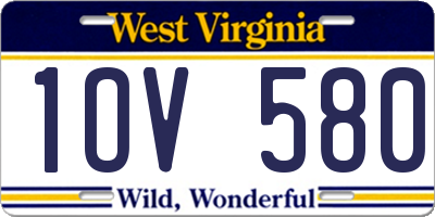 WV license plate 1OV580