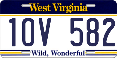WV license plate 1OV582