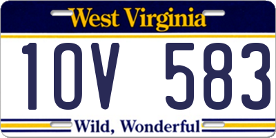 WV license plate 1OV583