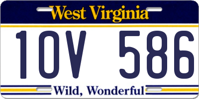 WV license plate 1OV586