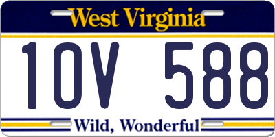 WV license plate 1OV588