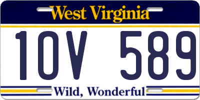 WV license plate 1OV589