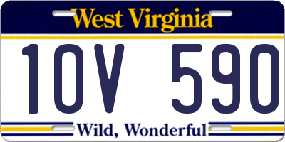WV license plate 1OV590