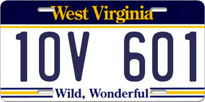 WV license plate 1OV601