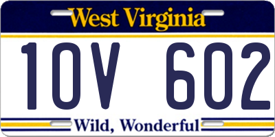 WV license plate 1OV602