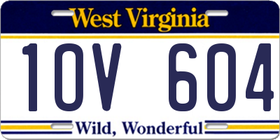 WV license plate 1OV604