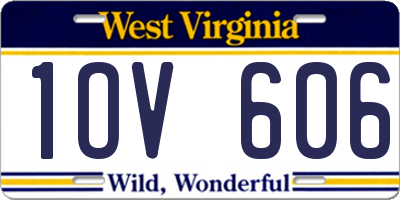 WV license plate 1OV606