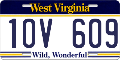 WV license plate 1OV609
