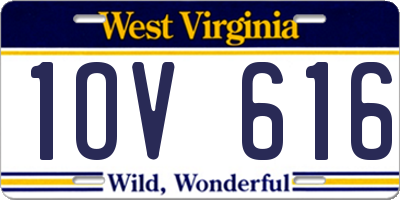 WV license plate 1OV616