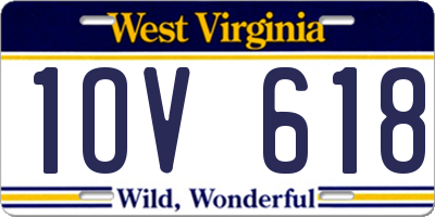 WV license plate 1OV618