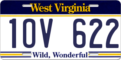 WV license plate 1OV622
