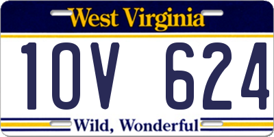 WV license plate 1OV624