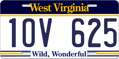 WV license plate 1OV625