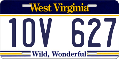 WV license plate 1OV627