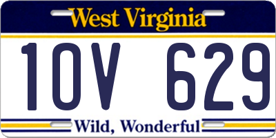 WV license plate 1OV629