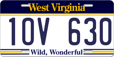 WV license plate 1OV630