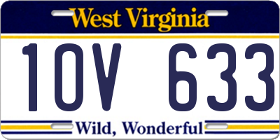 WV license plate 1OV633