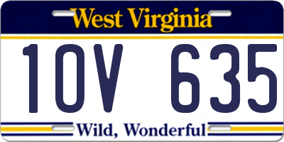 WV license plate 1OV635