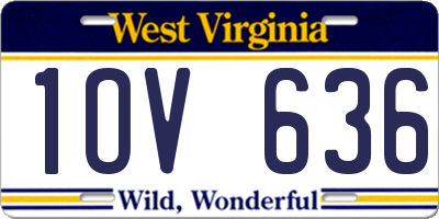 WV license plate 1OV636