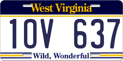 WV license plate 1OV637