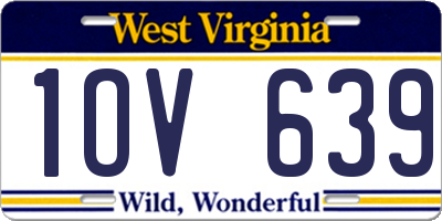 WV license plate 1OV639