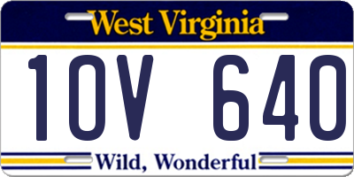 WV license plate 1OV640