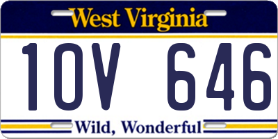 WV license plate 1OV646