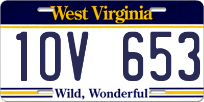 WV license plate 1OV653