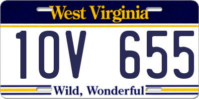 WV license plate 1OV655