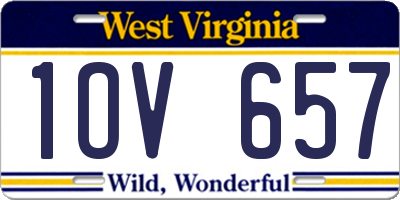 WV license plate 1OV657