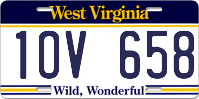 WV license plate 1OV658