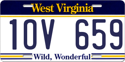 WV license plate 1OV659