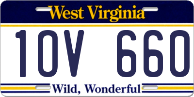 WV license plate 1OV660