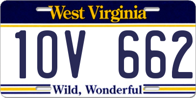 WV license plate 1OV662