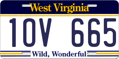 WV license plate 1OV665