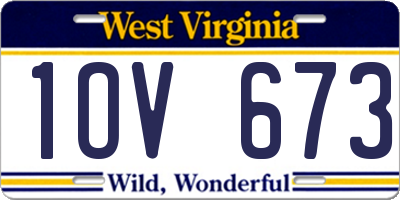 WV license plate 1OV673