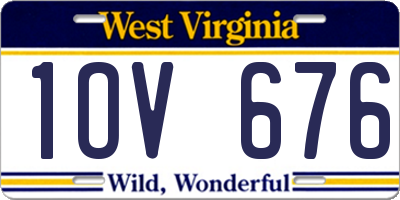 WV license plate 1OV676