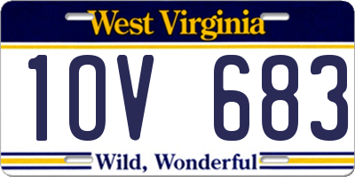 WV license plate 1OV683