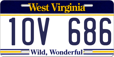WV license plate 1OV686