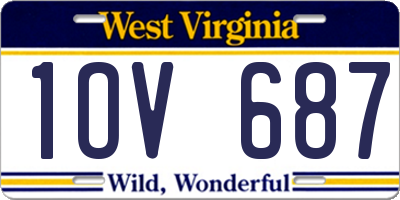WV license plate 1OV687