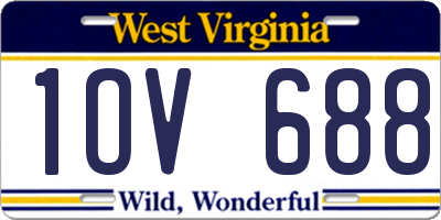 WV license plate 1OV688