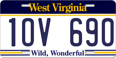 WV license plate 1OV690