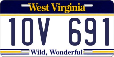WV license plate 1OV691