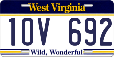 WV license plate 1OV692