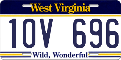 WV license plate 1OV696