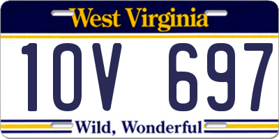 WV license plate 1OV697