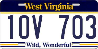 WV license plate 1OV703